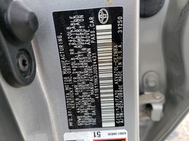 Photo 11 VIN: 4T1B11HK3JU024431 - TOYOTA CAMRY 