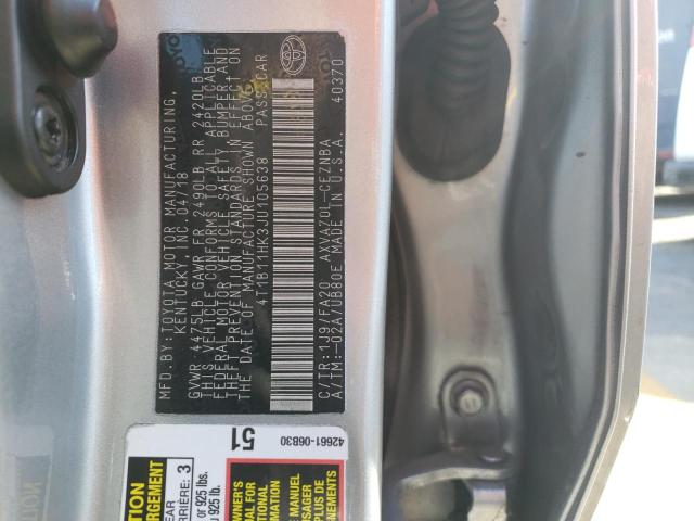 Photo 11 VIN: 4T1B11HK3JU105638 - TOYOTA CAMRY L 