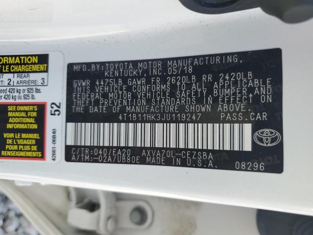 Photo 11 VIN: 4T1B11HK3JU119247 - TOYOTA CAMRY L 