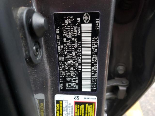 Photo 12 VIN: 4T1B11HK3JU128319 - TOYOTA CAMRY L 