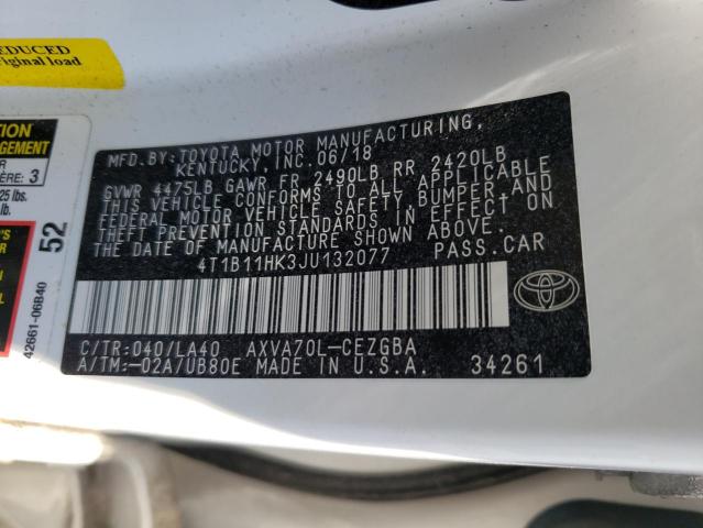 Photo 9 VIN: 4T1B11HK3JU132077 - TOYOTA CAMRY L 