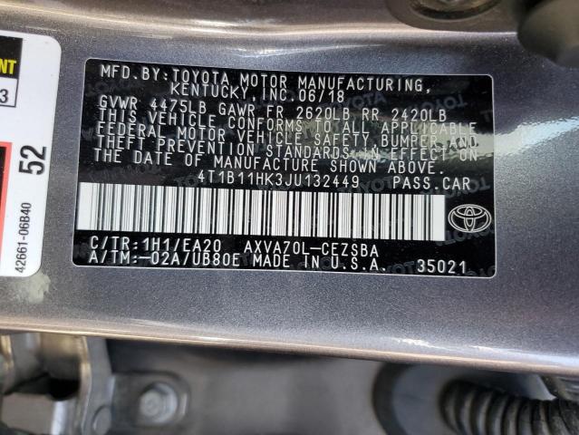 Photo 12 VIN: 4T1B11HK3JU132449 - TOYOTA CAMRY 