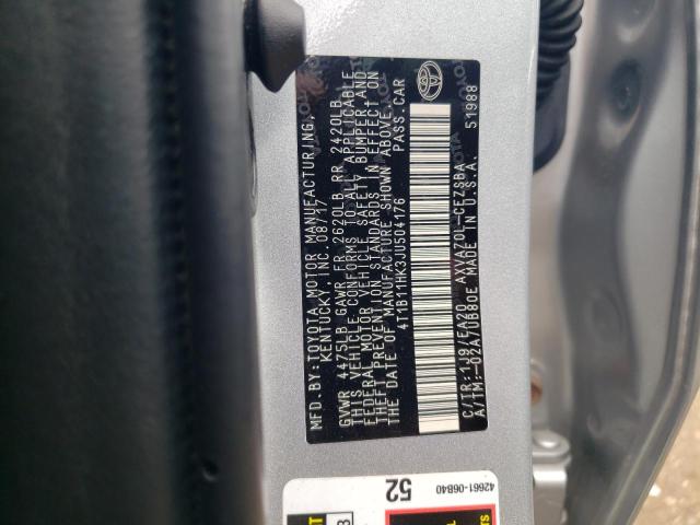 Photo 11 VIN: 4T1B11HK3JU504176 - TOYOTA CAMRY L 