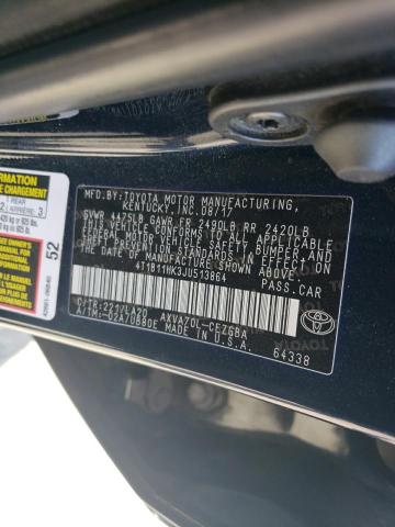 Photo 11 VIN: 4T1B11HK3JU513864 - TOYOTA CAMRY L 