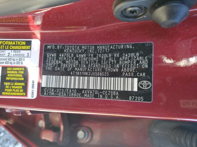 Photo 12 VIN: 4T1B11HK3JU568525 - TOYOTA CAMRY L 