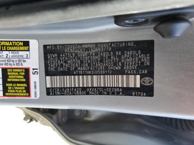 Photo 11 VIN: 4T1B11HK3JU599113 - TOYOTA CAMRY L 