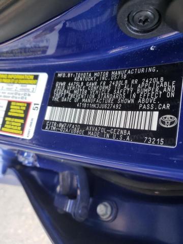 Photo 9 VIN: 4T1B11HK3JU627492 - TOYOTA CAMRY L 