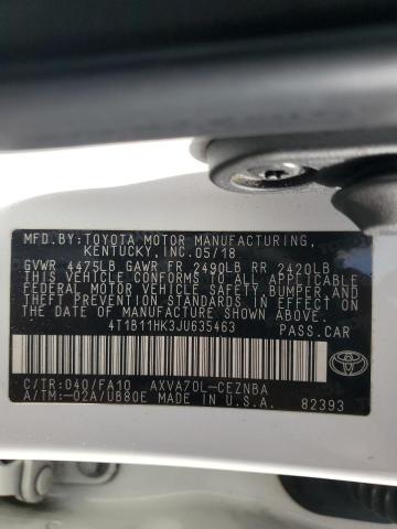 Photo 11 VIN: 4T1B11HK3JU635463 - TOYOTA CAMRY L 