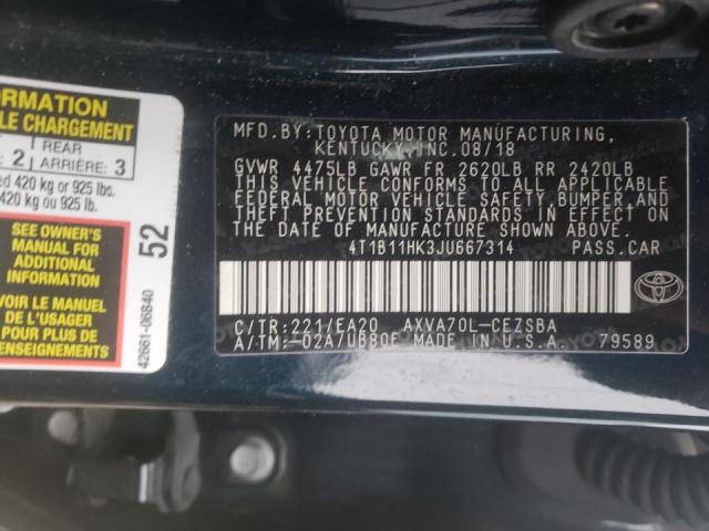 Photo 9 VIN: 4T1B11HK3JU667314 - TOYOTA CAMRY L 