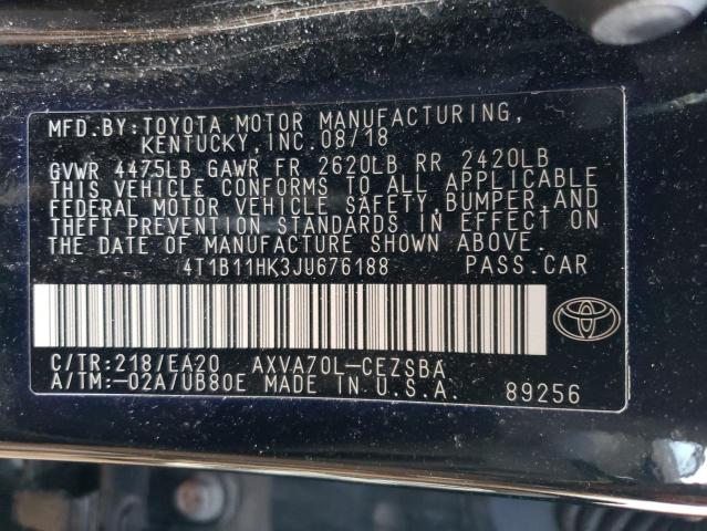 Photo 11 VIN: 4T1B11HK3JU676188 - TOYOTA CAMRY 