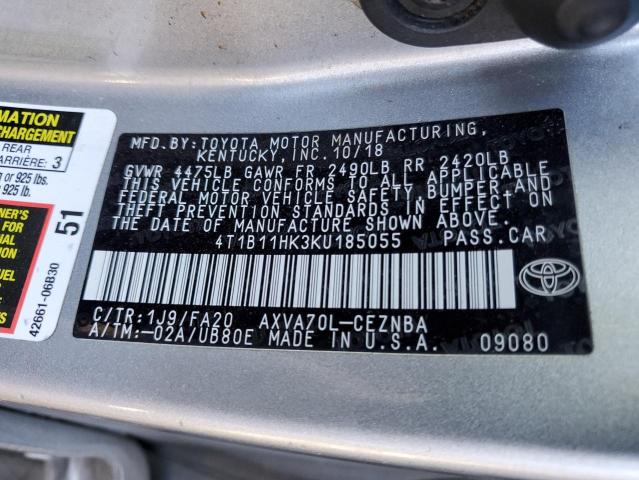 Photo 11 VIN: 4T1B11HK3KU185055 - TOYOTA CAMRY L 