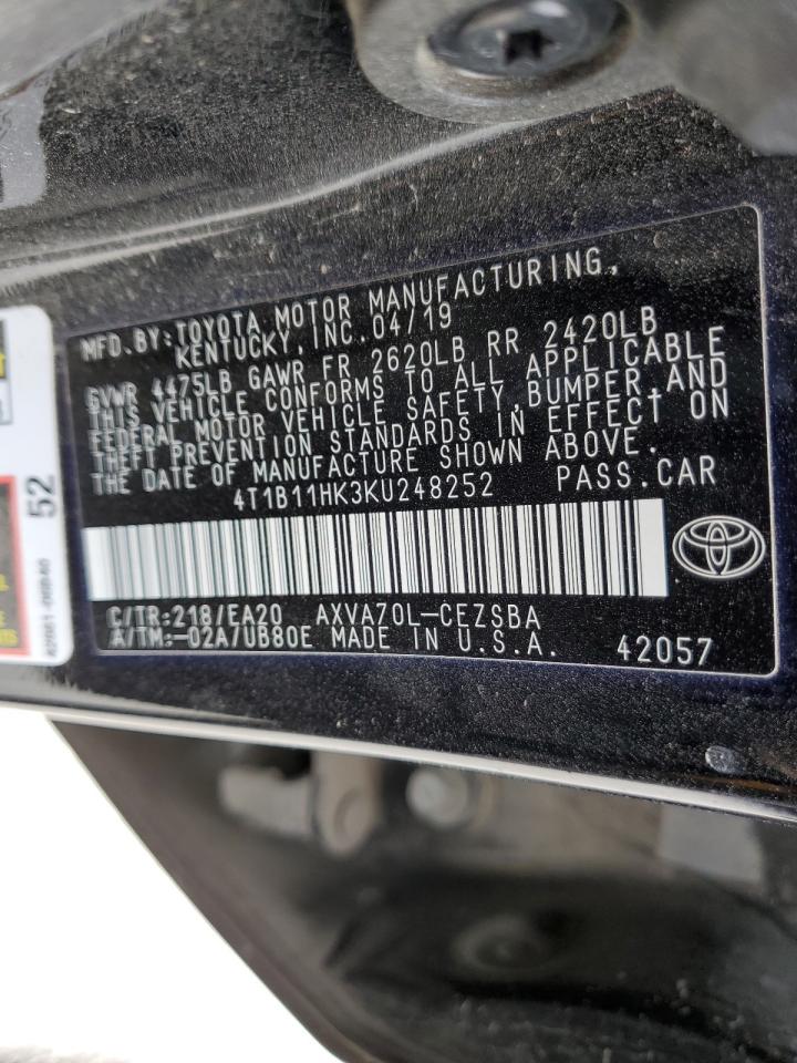 Photo 11 VIN: 4T1B11HK3KU248252 - TOYOTA CAMRY 