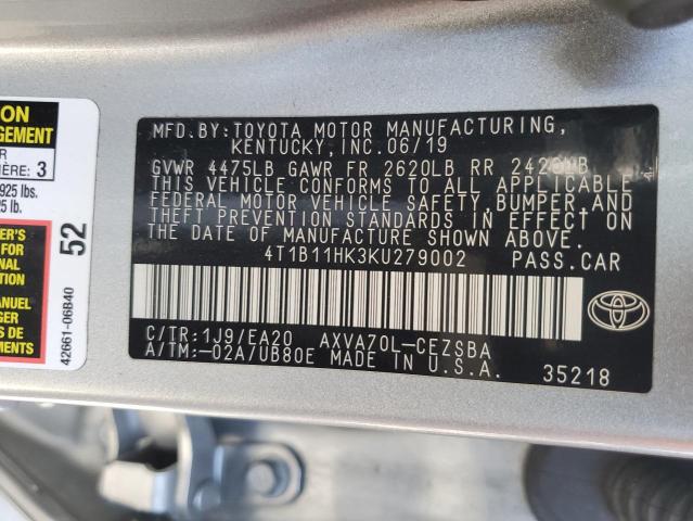 Photo 12 VIN: 4T1B11HK3KU279002 - TOYOTA CAMRY L 