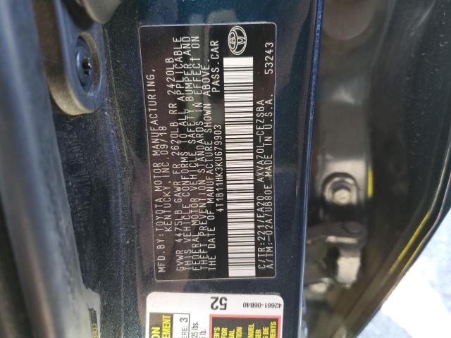 Photo 11 VIN: 4T1B11HK3KU679903 - TOYOTA CAMRY L 