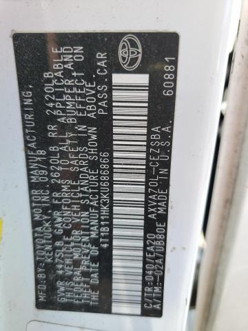 Photo 11 VIN: 4T1B11HK3KU686866 - TOYOTA CAMRY L 