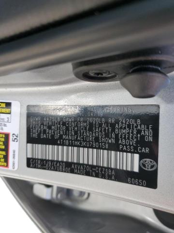 Photo 9 VIN: 4T1B11HK3KU790158 - TOYOTA CAMRY L 