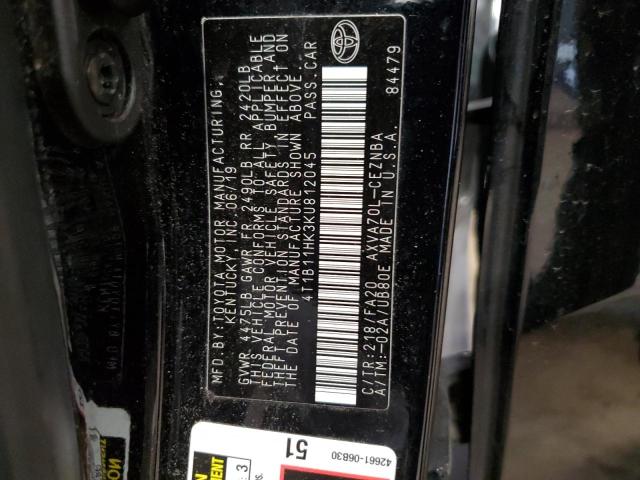 Photo 11 VIN: 4T1B11HK3KU812045 - TOYOTA CAMRY L 