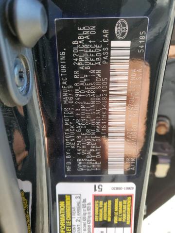 Photo 11 VIN: 4T1B11HK3KU821005 - TOYOTA CAMRY L 