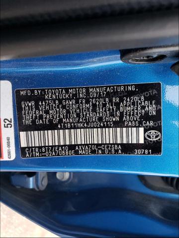 Photo 9 VIN: 4T1B11HK4JU024115 - TOYOTA CAMRY SE 