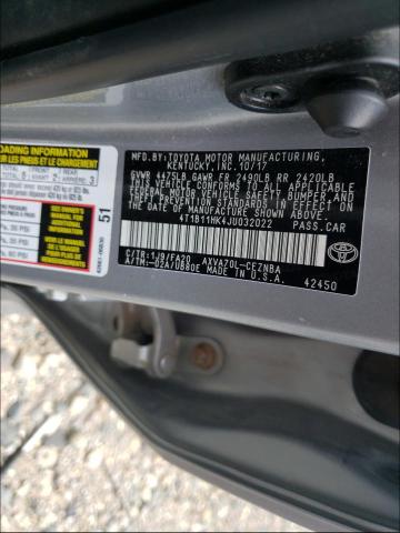 Photo 9 VIN: 4T1B11HK4JU032022 - TOYOTA CAMRY L 