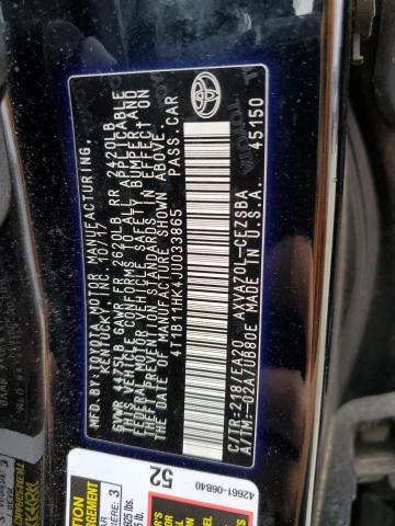 Photo 11 VIN: 4T1B11HK4JU033865 - TOYOTA CAMRY 