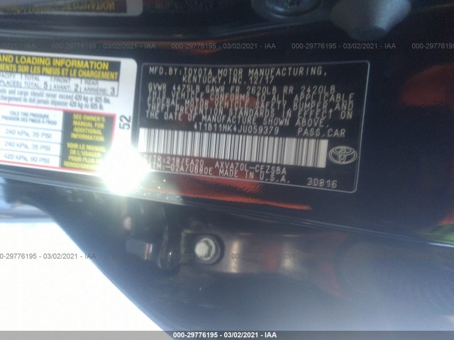 Photo 8 VIN: 4T1B11HK4JU059379 - TOYOTA CAMRY 