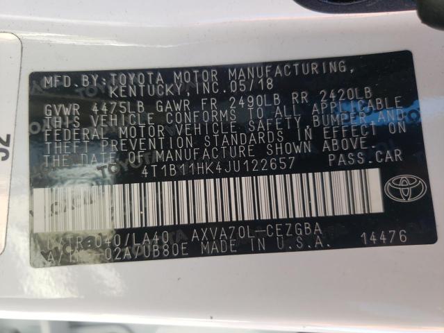 Photo 11 VIN: 4T1B11HK4JU122657 - TOYOTA CAMRY 