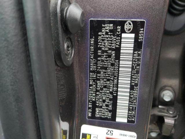 Photo 11 VIN: 4T1B11HK4JU509354 - TOYOTA CAMRY 