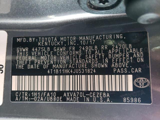 Photo 11 VIN: 4T1B11HK4JU531824 - TOYOTA CAMRY 