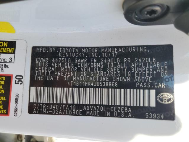 Photo 11 VIN: 4T1B11HK4JU538868 - TOYOTA CAMRY L 