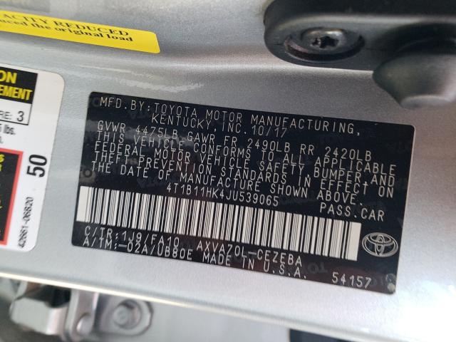 Photo 9 VIN: 4T1B11HK4JU539065 - TOYOTA CAMRY L 