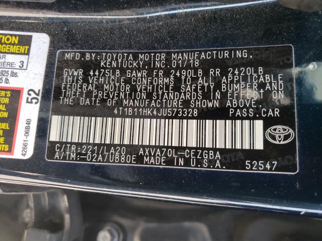 Photo 9 VIN: 4T1B11HK4JU573328 - TOYOTA CAMRY L 