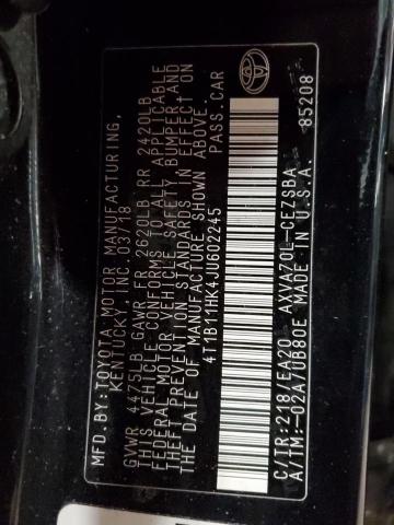 Photo 11 VIN: 4T1B11HK4JU602245 - TOYOTA CAMRY L 