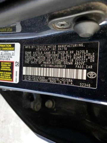 Photo 11 VIN: 4T1B11HK4JU608613 - TOYOTA CAMRY L 