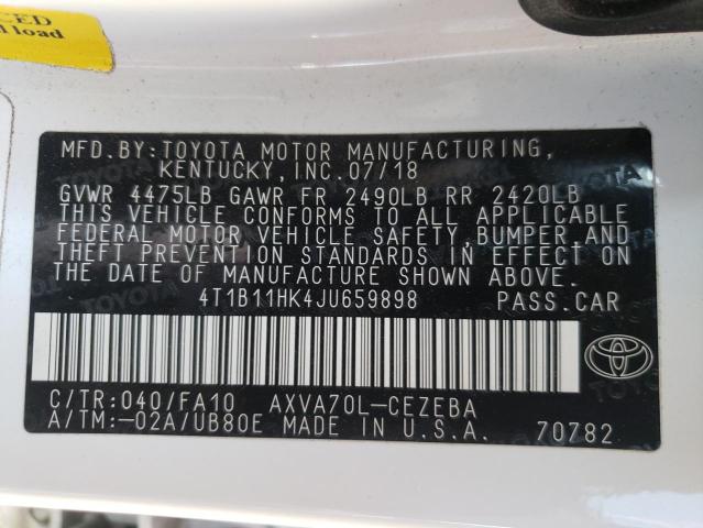 Photo 12 VIN: 4T1B11HK4JU659898 - TOYOTA CAMRY L 