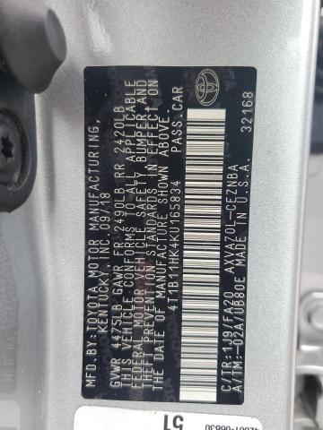 Photo 11 VIN: 4T1B11HK4KU165834 - TOYOTA CAMRY 