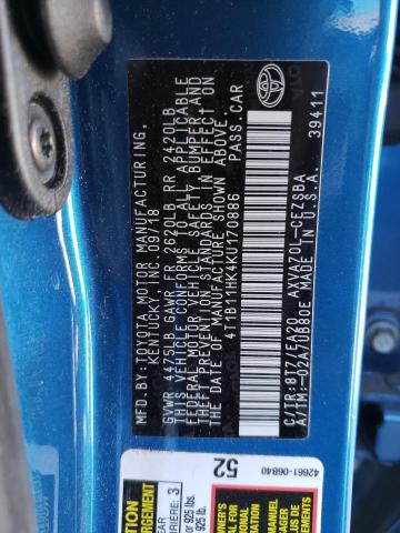 Photo 11 VIN: 4T1B11HK4KU170886 - TOYOTA CAMRY L 