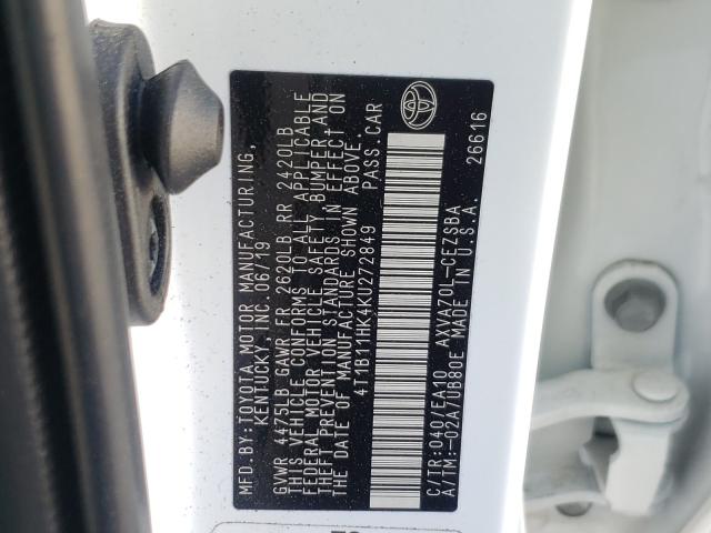 Photo 9 VIN: 4T1B11HK4KU272849 - TOYOTA CAMRY L 