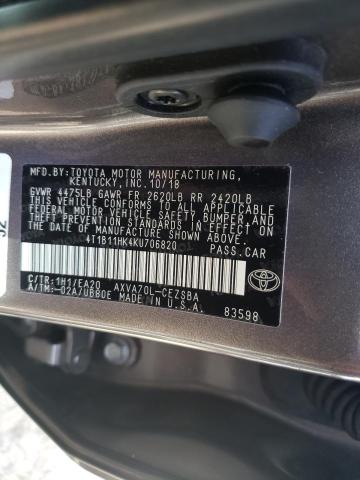 Photo 9 VIN: 4T1B11HK4KU706820 - TOYOTA CAMRY L 