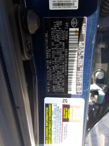 Photo 9 VIN: 4T1B11HK4KU719390 - TOYOTA CAMRY L 