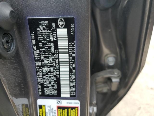 Photo 11 VIN: 4T1B11HK4KU728302 - TOYOTA CAMRY L 