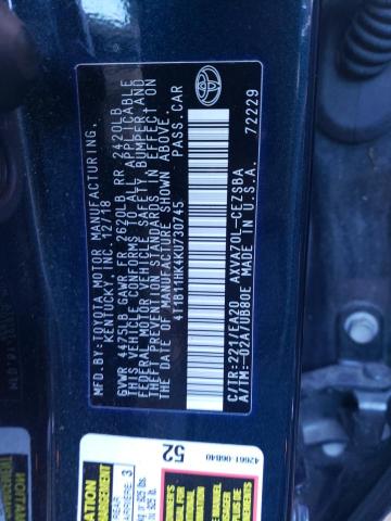 Photo 11 VIN: 4T1B11HK4KU730745 - TOYOTA CAMRY L 