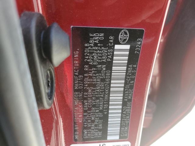 Photo 11 VIN: 4T1B11HK4KU766080 - TOYOTA CAMRY L 