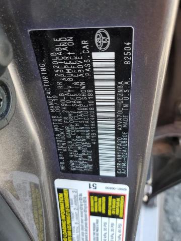 Photo 11 VIN: 4T1B11HK4KU810188 - TOYOTA CAMRY L 