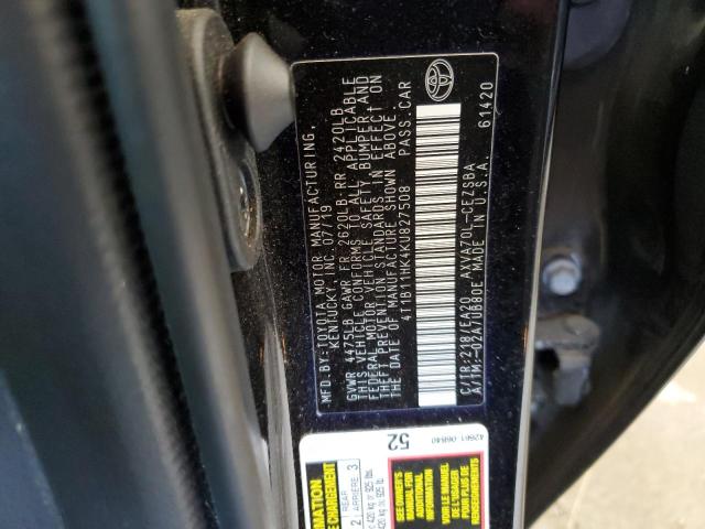 Photo 12 VIN: 4T1B11HK4KU827508 - TOYOTA CAMRY 