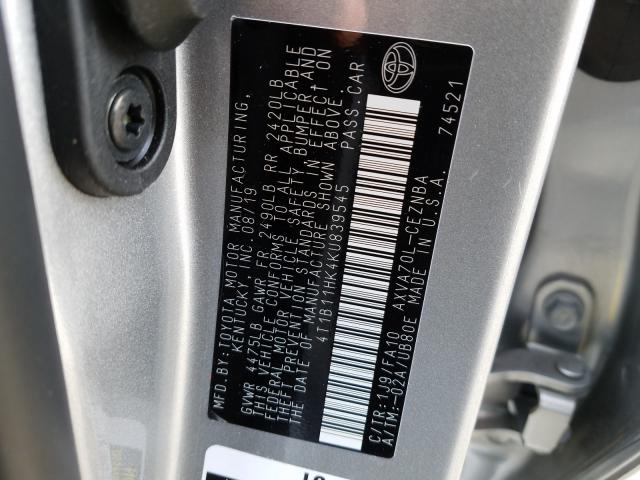 Photo 9 VIN: 4T1B11HK4KU839545 - TOYOTA CAMRY LE A 