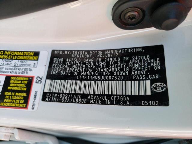 Photo 9 VIN: 4T1B11HK5JU007520 - TOYOTA CAMRY 