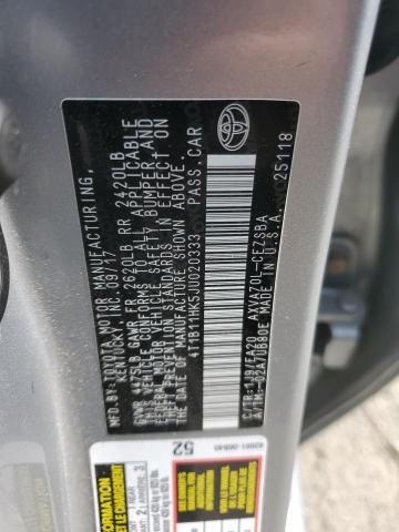 Photo 11 VIN: 4T1B11HK5JU020333 - TOYOTA CAMRY L 