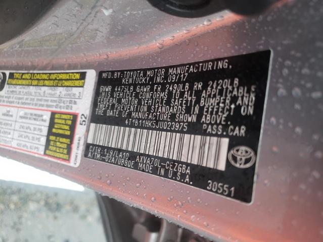 Photo 9 VIN: 4T1B11HK5JU023975 - TOYOTA CAMRY L 