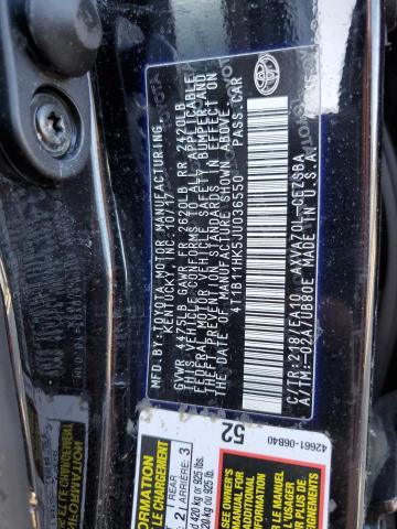 Photo 9 VIN: 4T1B11HK5JU036550 - TOYOTA CAMRY SE A 